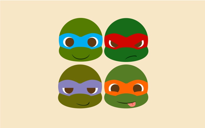 positive emotion, tmnt, copy space, Teenage Mutant Ninja Turtles, cut out, studio shot, illustration, happiness, 4K, fun, celebration, close-up, people
