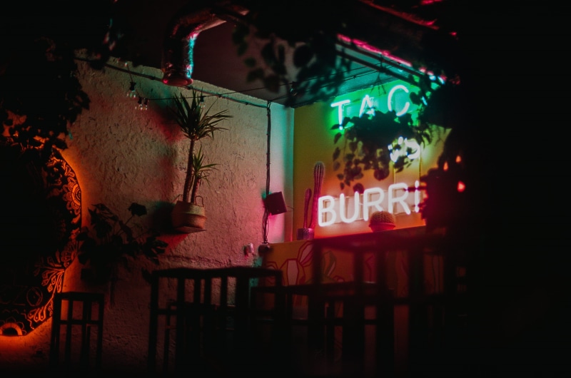 home decor, cafe, nightlife, lcd screen, no people, food, signage, city, architecture, decoration, screen, indoors, burrito, outdoors, interior design