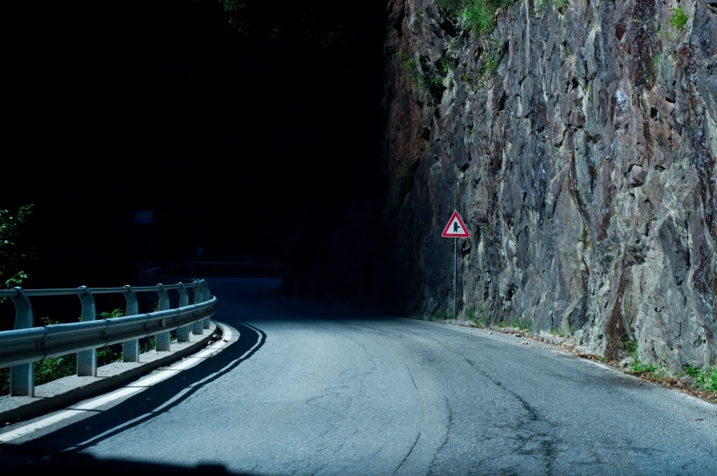 handrail, oscurity, black, communication, 4K, symbol, no people, plant, transportation, stop, railing, motion, signage, outdoors, cliff, nature, road sign