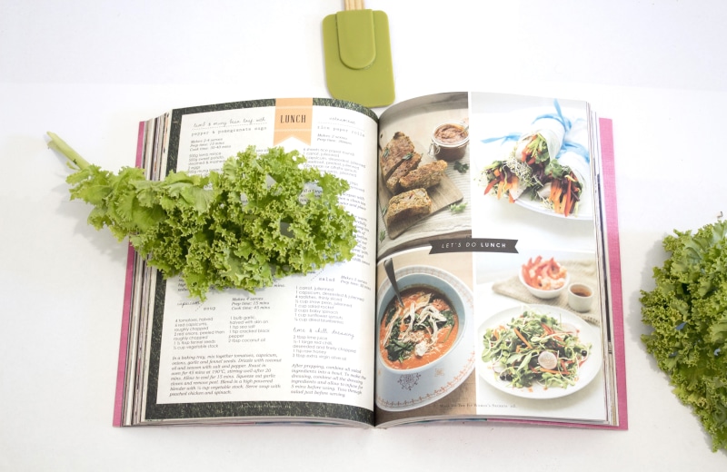 salad, open, cookbook, label, high angle view, advertisement, food, coriander, herb, read, poster, paper, studio shot, freshness, menu, no people, food and drink