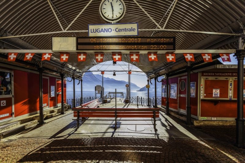 urban, locomotive, transportation system, pier, lugano, modern, street, subway system, station, city, architecture, road, transportation, train, railroad station