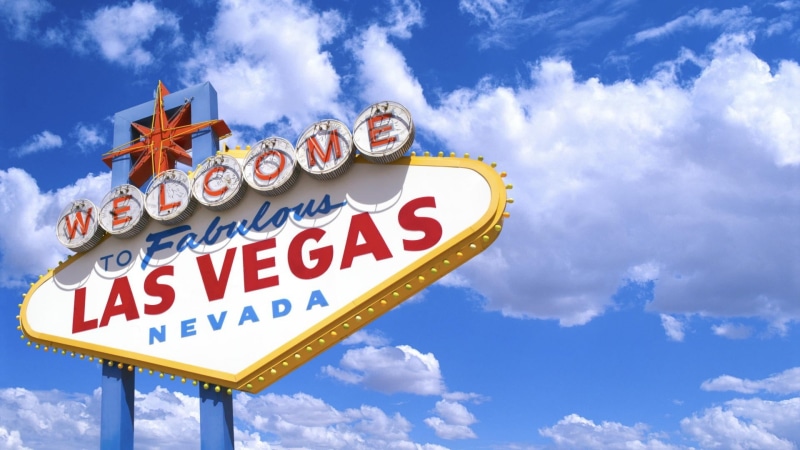 outdoors, communication, white, arts culture and entertainment, low angle view, clouds, signs, welcome sign, illuminated, western script, Las Vegas, neon