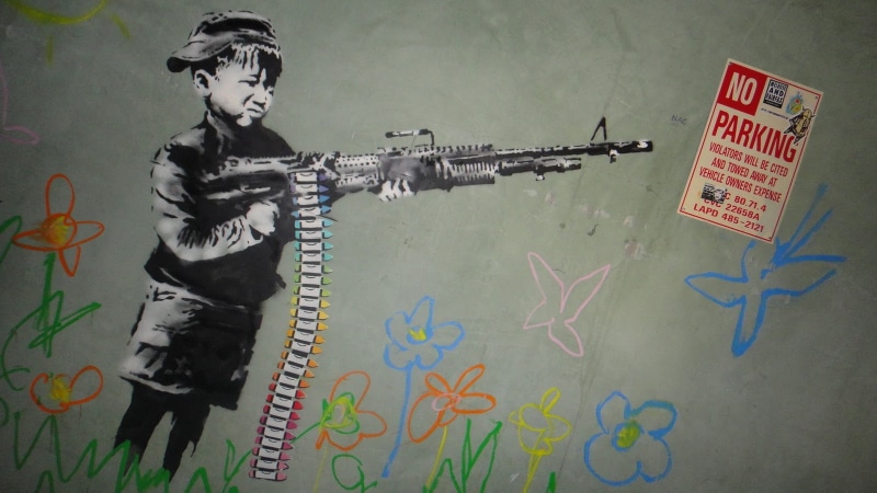 banksy, graffiti, hd, 720P, parking, digital/artwork