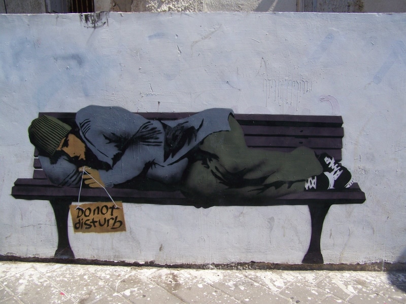 painting, blue, graffiti, hd, digital/artwork, green, man, 720P, banksy