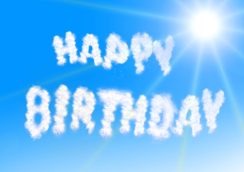 public domain, Happy Birthday, brightly lit, single Word, nature, text, Written, bright, vapor trail, sun, sunbeam, birthday, white color, blue, abstract