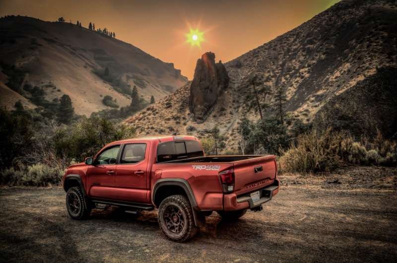Toyota Tacoma, mountains, road, 1080P