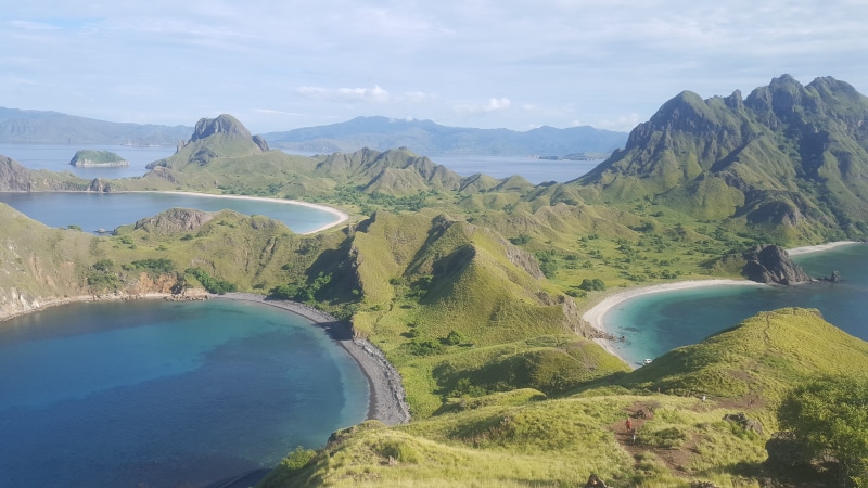 mountain range, day, komodo national park, no people, idyllic, tranquility, nature, water, mountain, southeast asia, outdoors, indonesia, sky, land, turquoise colored