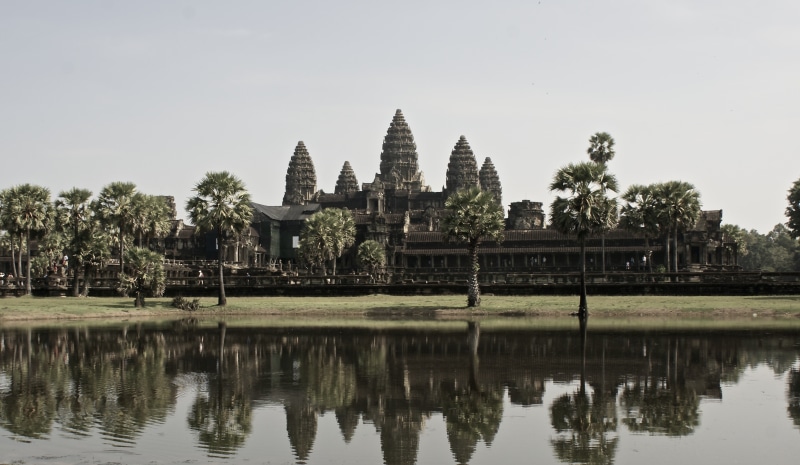 temple complex, cambodia, outdoors, building, temple, history, tree, asia, place of worship, stonemasonry, no people, southeast, wat, the past, religion