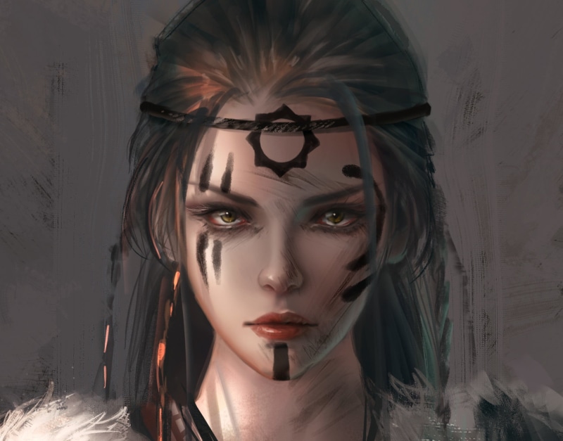 Girl, Stare, Fantasy, Face, 1080P, Woman, Tattoo, Women