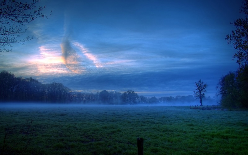 2K, landscape, nightfall, nature