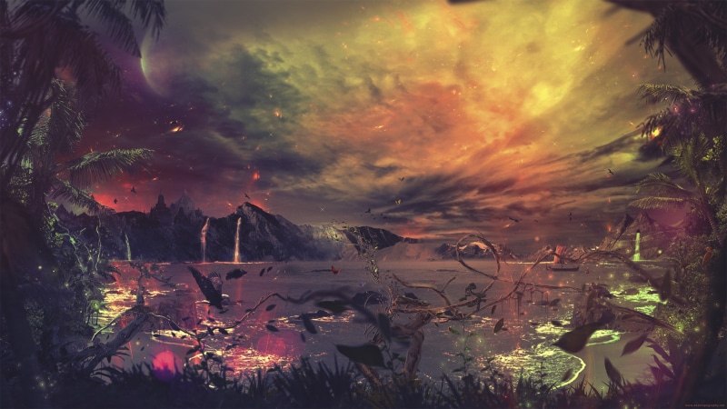 2K, nightfall, 3d and abstract