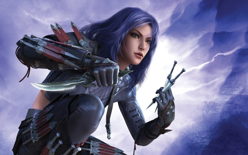 wars, Guild Wars, hd, guildwars, 1080P, hair, Assassins, art, nightfall, purple, guild, video, fantasy, x, games