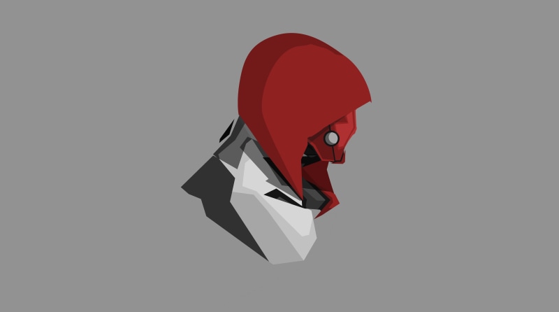minimalism, artstation, red hood, artist, artwork, 4k, supervillain, hd, digital art, 4K