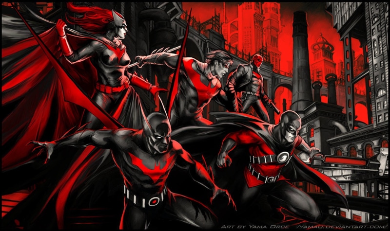 representation, arts culture and entertainment, panoramic, art and craft, close-up, no people, creativity, Batman Beyond, full frame, backgrounds, fan art