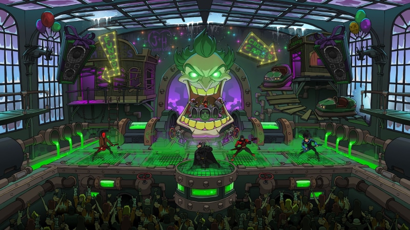 Joker, Children of Batman, green color, Red Hood, male likeness, art and craft, Jokers Funland, transportation, Bat Cave, Batman, creativity, DC Comics