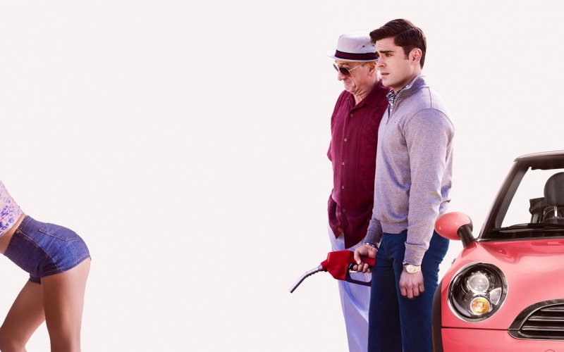 Zac Efron, Dirty Grandpa, transportation, mode of transportation, clothing, motor vehicle, togetherness, people, shorts, actor, happiness, legs, women