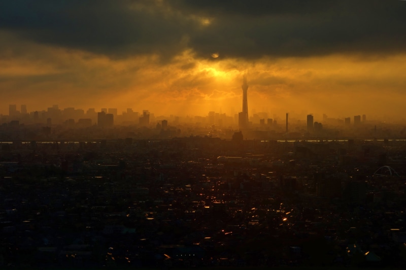Japan, cityscape, architecture, sky, Tokyo  Sky  Tree, SONY  RX100, photo, skyscraper, golden hour, famous Place, Cyber-shot, building Exterior, Tokyo Sky Tree