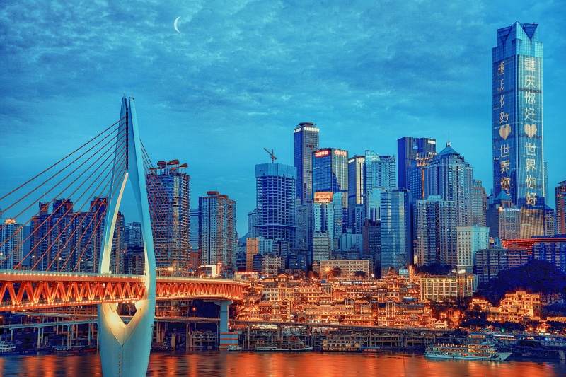 8K, bridge, ChongQing, nightscape