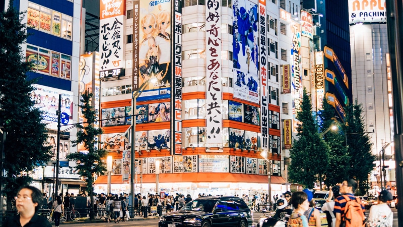 women, outdoors, taito, building, city life, architecture, city street, 4K, city, group of people, text, street, men, japan, lifestyles, akihabara, communication
