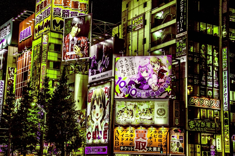 variation, large group of objects, non-western script, illuminated, architecture, taito, akihabara, art and craft, japan, 5K, choice, building exterior