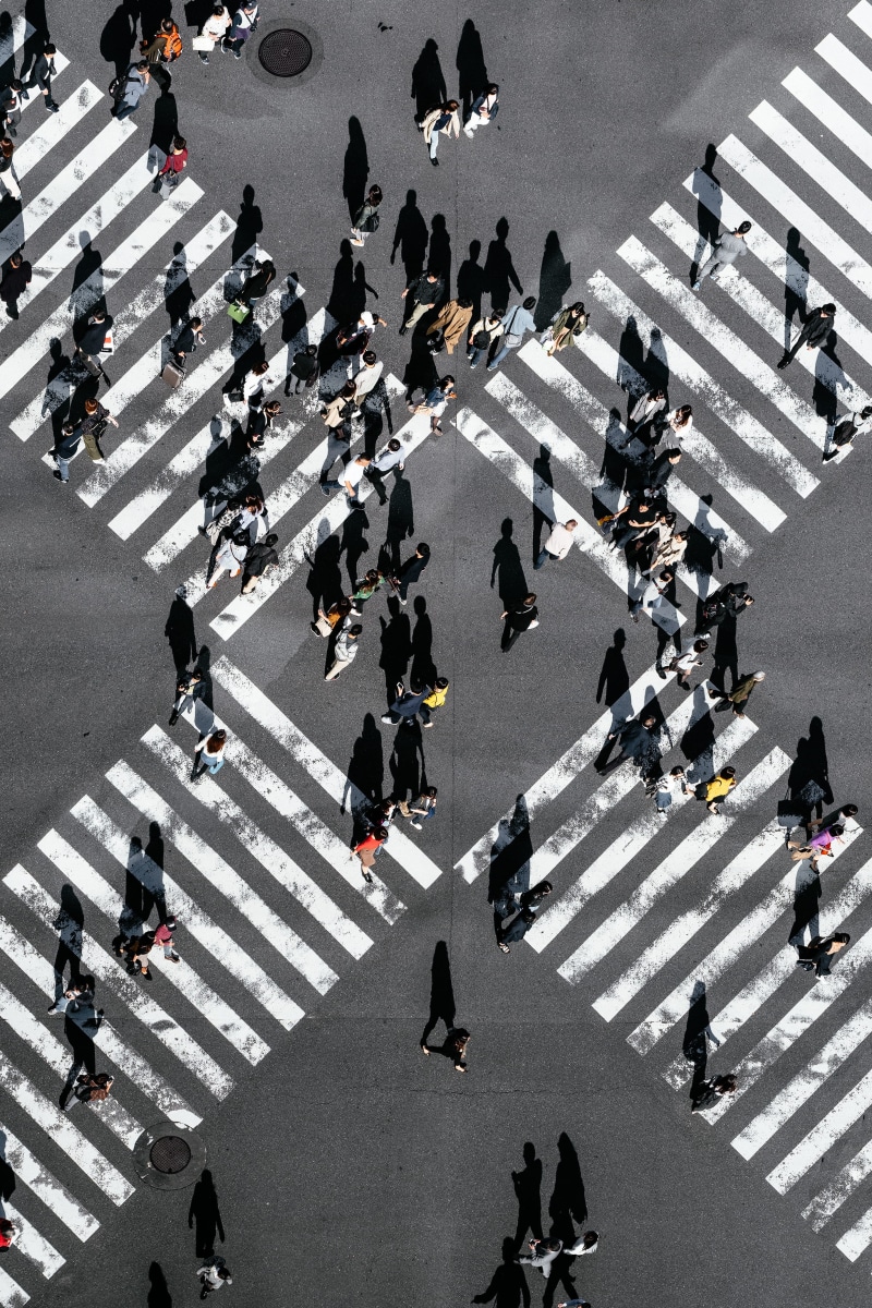 transportation, large group of people, dividing line, urban, cross, view, crossing, crosswalk, tarmac, crowd, people, scenery, outdoors, marking, tokyo