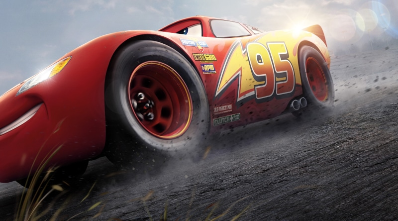 lighting, wheel, land vehicle, motor vehicle, Mcqueen, nature, outdoors, dust, cars3, Cars, disney, mode of transportation, yellow, red, transportation