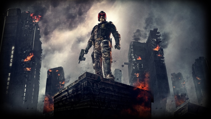 art and craft, movies, architecture, building exterior, built structure, Dredd, no people, representation, city, building, statue, outdoors, human representation