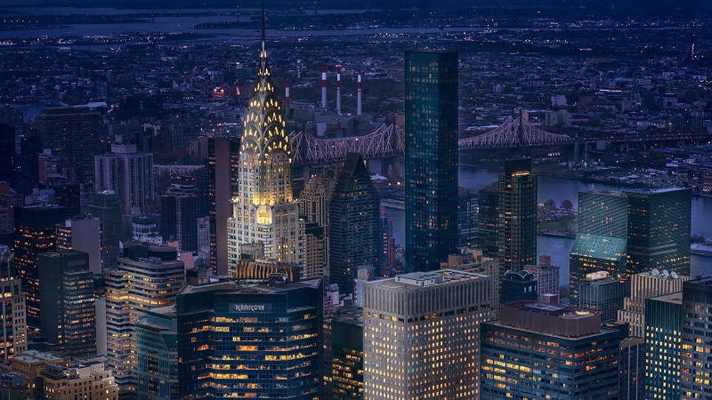 Chrysler Building, Manhattan, NYC, building, cityscape, United States of America, lights, New York City, architecture, New York, skyscraper, 1080P, night
