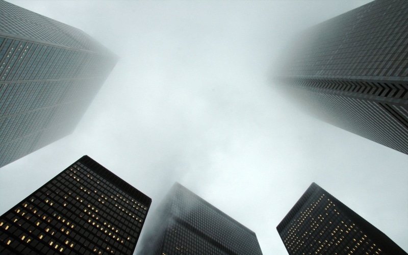 outdoors, 1080P, business, digital composite, directly below, building exterior, Toronto, built structure, worms eye view, office building exterior, low angle view