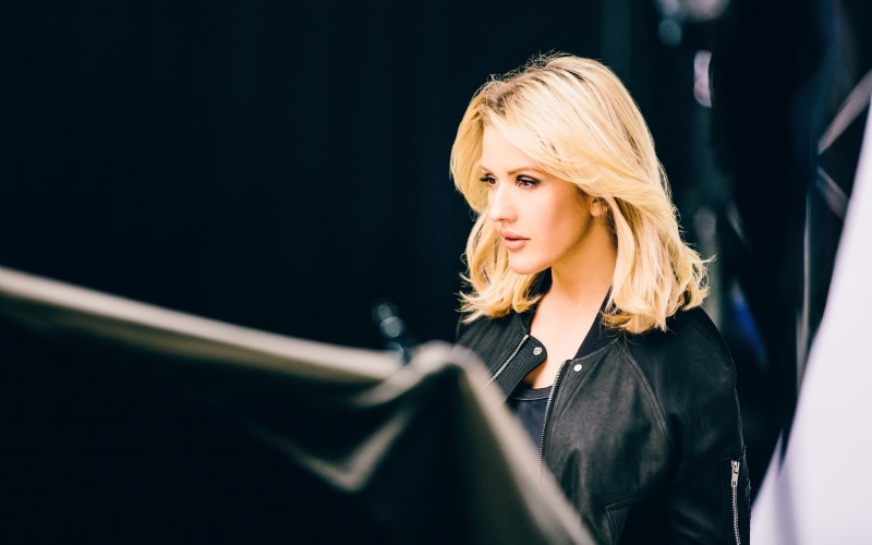 women, looking away, celebrity, singer, blonde, Ellie Goulding, 2K, leather jackets