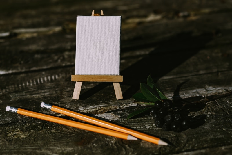 table, pencil, Small, flowers, space, backgrounds, dark, no people, focus on foreground, writing, pencils, berries, wood - Material, illuminated, empty
