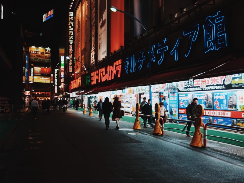 commercial Sign, road, outdoors, billboard, night view, urban Scene, night, night time, neon, neon Light, uSA, advertisement, street Light, city, traffic