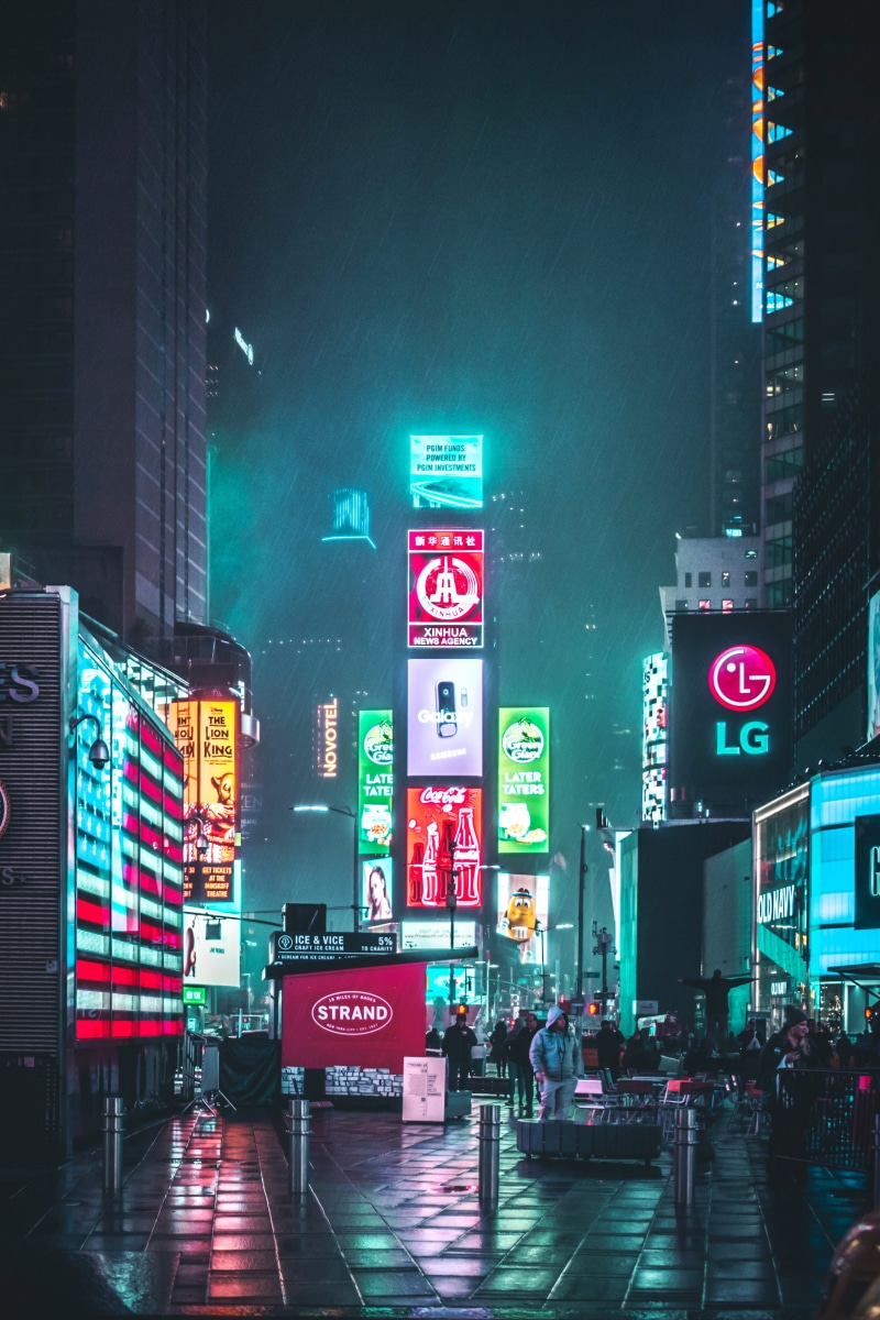 buildings, dark, urban, near, city street, night, architecture, illuminated, built structure, light, text, transportation, neonscape, modern, communication