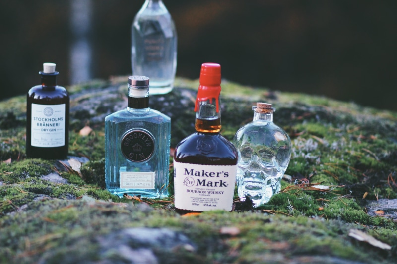 liquor, nature, text, love, alcholic drink, drink, tree, assorted, close-up, food and drink, whisky, label, herb, alchol, business, bottle, forest, container