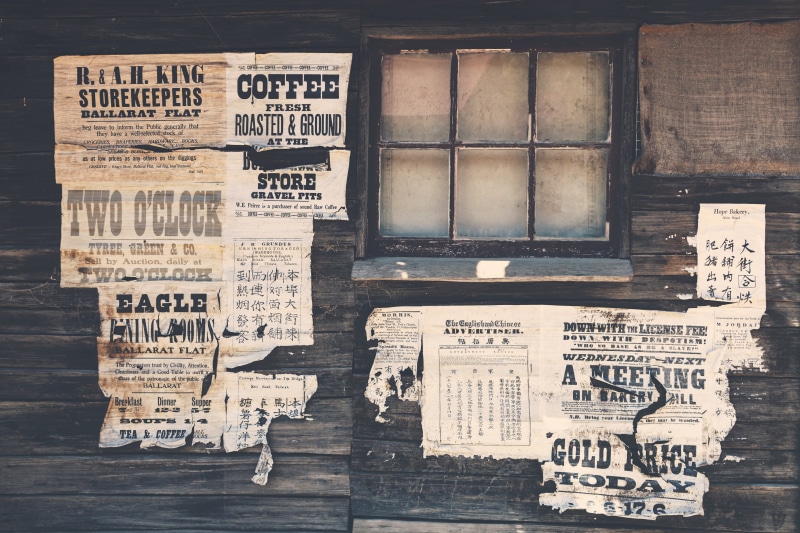 Wild West, paper, advertisements, wall, 5K, wood