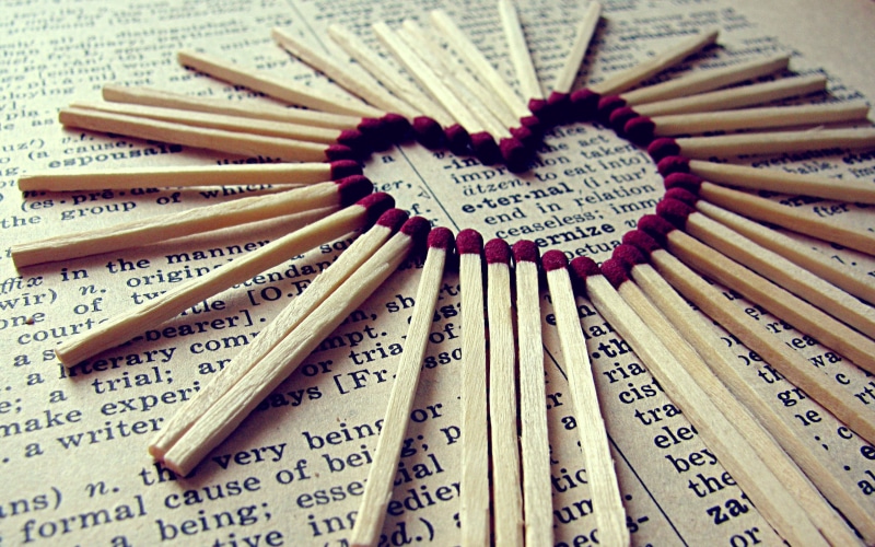 Love, Matches, 2K, Heart, Newspaper