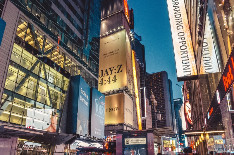 illuminated, building, commercial sign, advertisement, opportunity, city life, building exterior, new york, 5K, office building exterior, modern, architecture