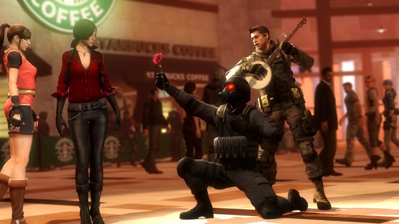 hunk, Piers Nivans, flower, rendering, guitar, Nikolai Zinoviev, love, Chris Redfield, ada wong, 1080P, resident evil
