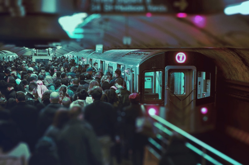 railroad Track, crowded, city, neon, crowd, station, motion, person, downtown, group Of People, passenger, men, urban Scene, night, metro, commuter, rush Hour