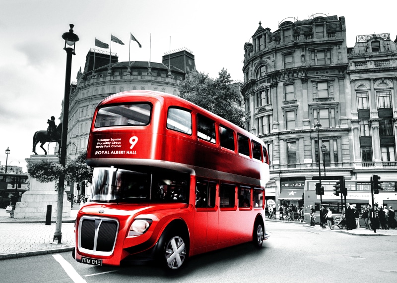building exterior, travel Locations, transportation, red, traffic, big Ben, street, rush Hour, England, decker, retro Styled, london - England, black and white