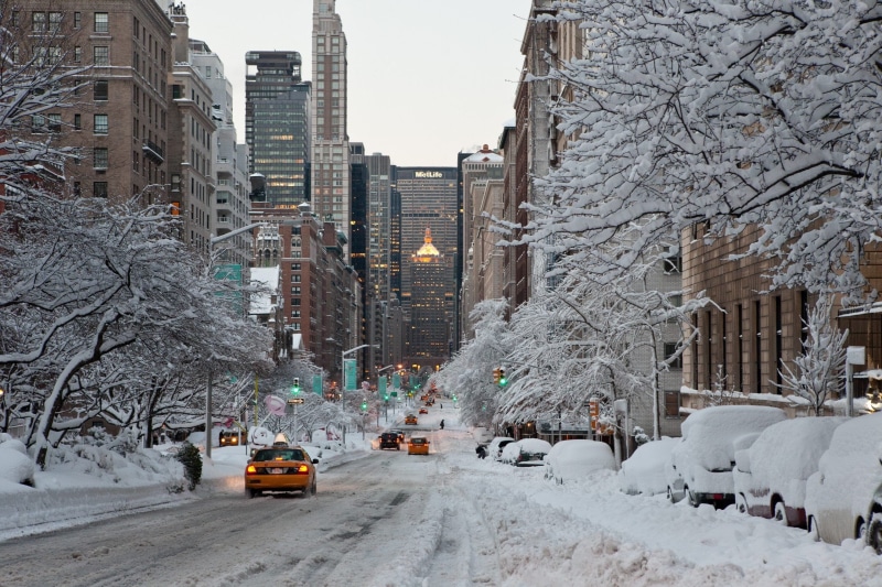 new York State, weather, built Structure, no People, cold - Temperature, traffic, mode of transportation, cold temperature, car, building Exterior, day