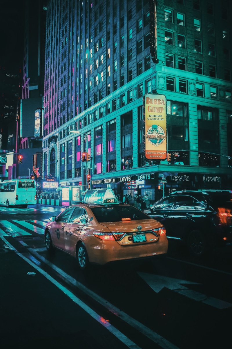 timesquare, city Life, manhattan - New York City, blurred Motion, blade, illuminated, yellow Taxi, new York City, downtown District, outdoors, neon, urban Scene
