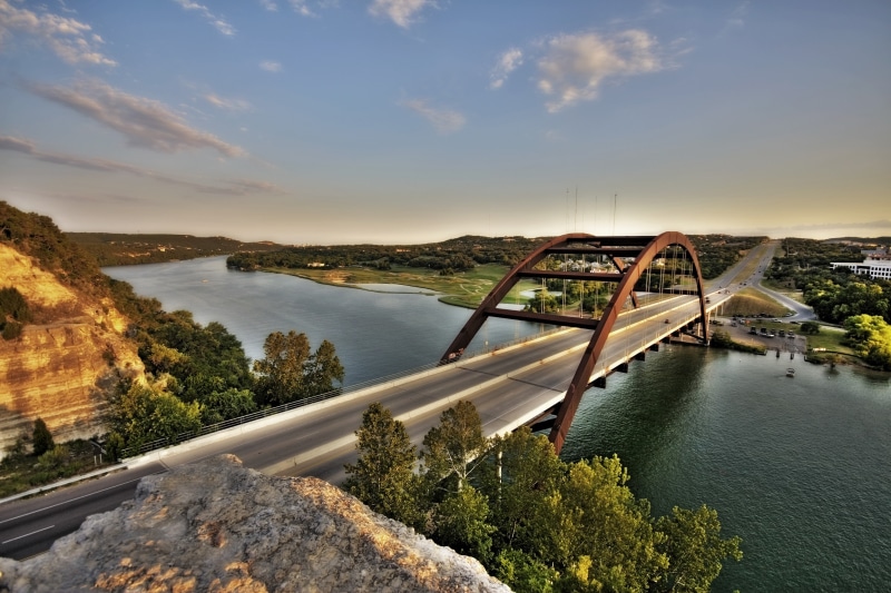 pennybacker, USA, Austin, town, city, Loop360 bridge, Texas, Pennybacker bridge, bridge, 2K