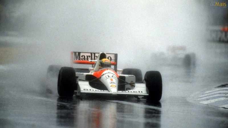 helmet, Marlboro, Ayrton Senna, Mclaren Mp4, Formula 1, McLaren, rain, 1080P
