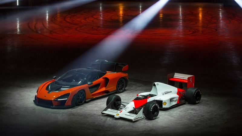 red, two, orange, McLaren Senna P15, vehicles, white, racing, 5K, 2019, 5K