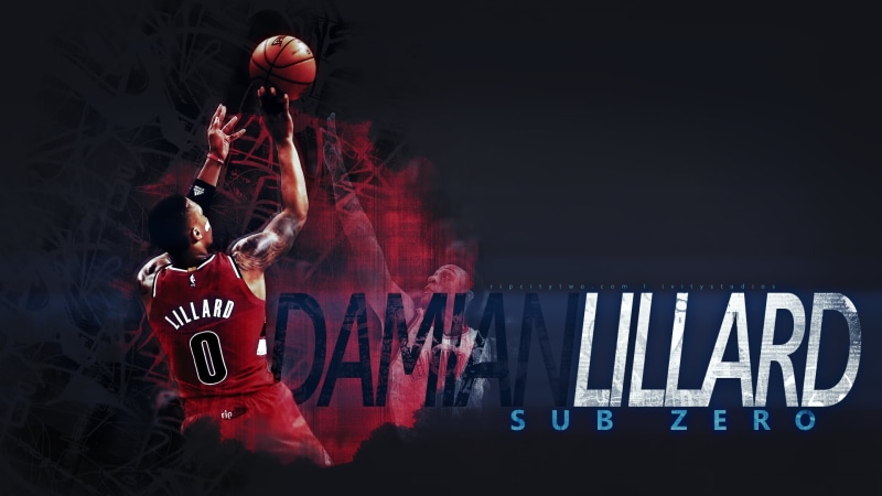 ivitystudios, basketball uniform, sport, basketball, illustration, Blazers, illuminated, damian, one person, men, communication, adult, Damian Lillard