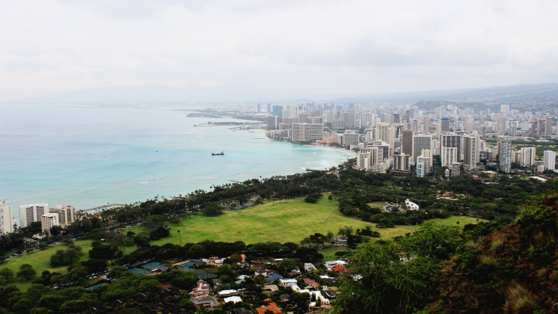 Diamond, City, USA, Coast, Oahu, 4K, Head
