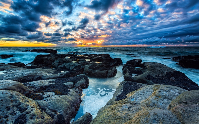 Sea, 2K, Sunset, Beautiful, Clouds, Landscape, Coast