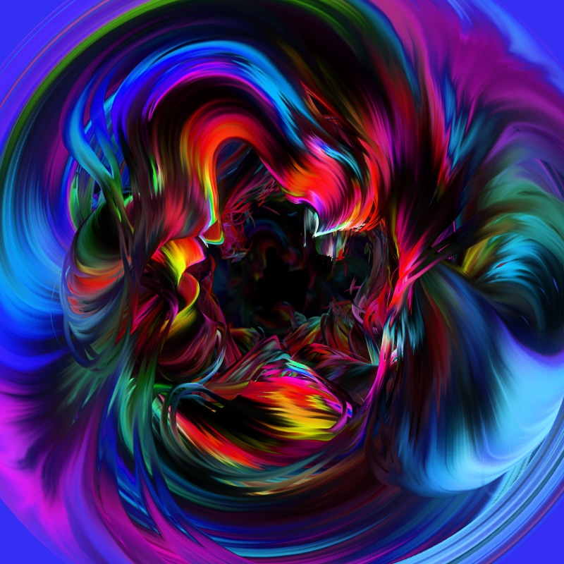 5K, Neon art, Dark background, Colorful, Paint, 4K