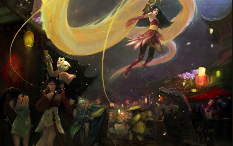 women, real people, Akali (League Of Legends), 1080P, animals in the wild, swimming, crowd, glass - material, Riven (League Of Legends), fish, animal wildlife